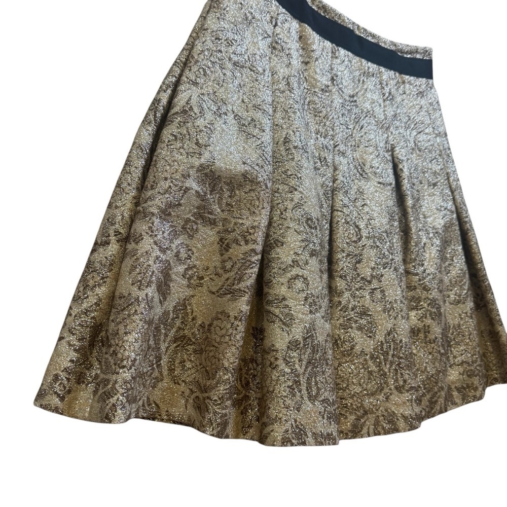 Dolce & Gabbana Gold and Black Foil Floral A-Line Skirt, Certified Authentic - Picture 2 of 13